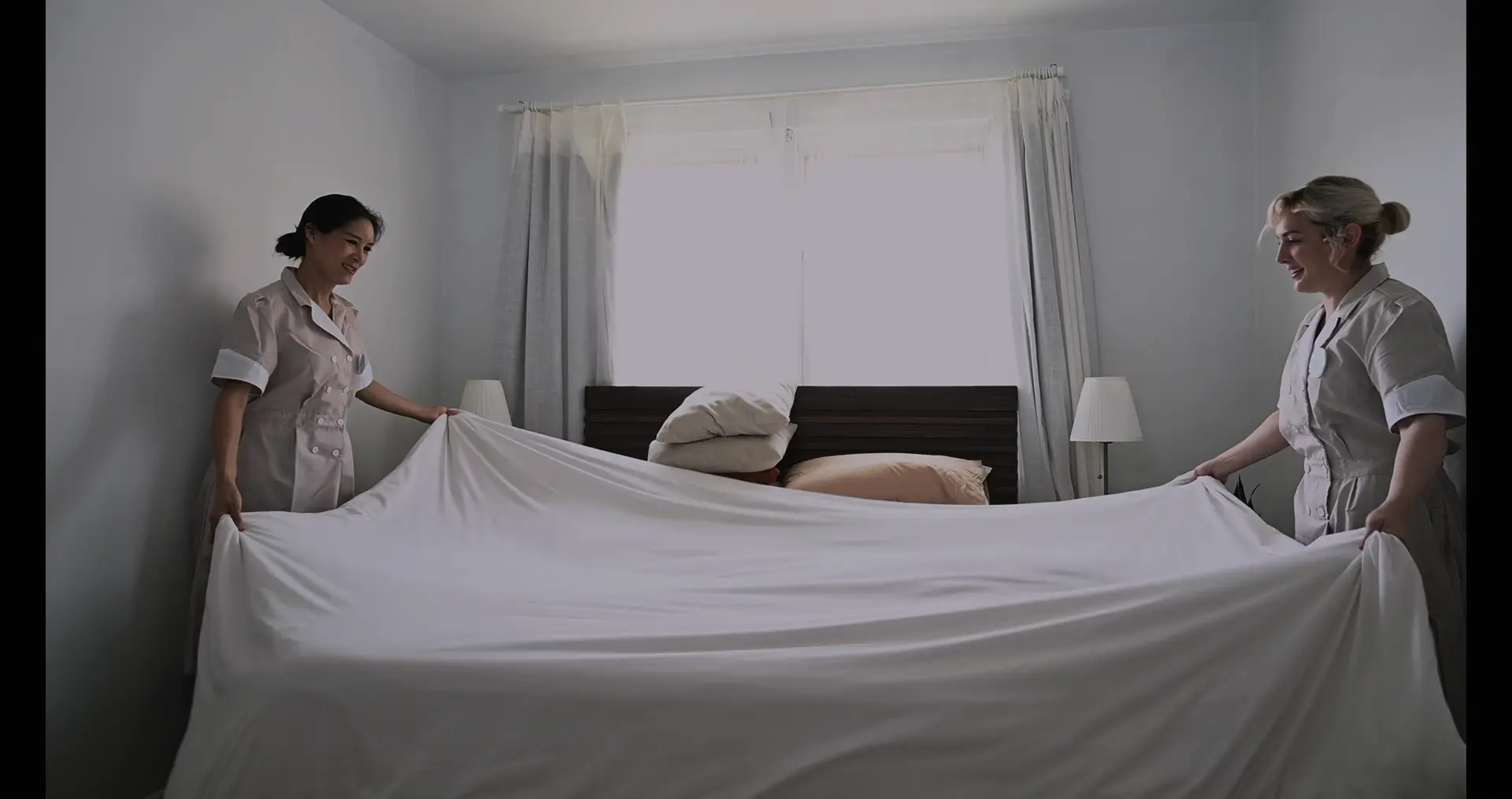 Professional cleaners at work